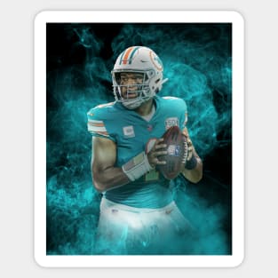 Tua Tagovailoa Miami Sports Art Sticker